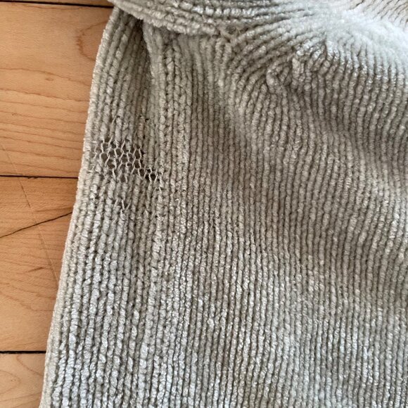 Vintage 90s Sage Green Chenille Sweater L Mock Neck Cable Knit Holiday Coquette - Picture 6 of 8